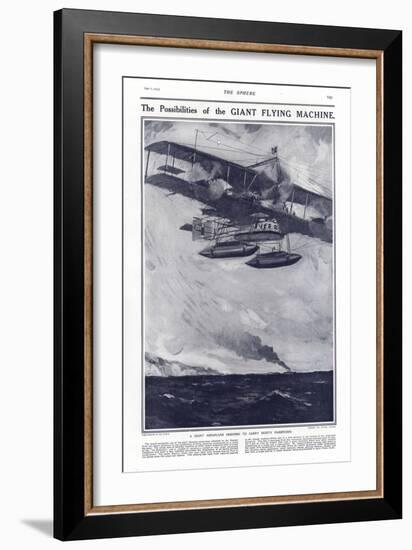 A Giant Aeroplane Designed to Carry Eighty Passengers, 1914-Cyrus Cuneo-Framed Giclee Print