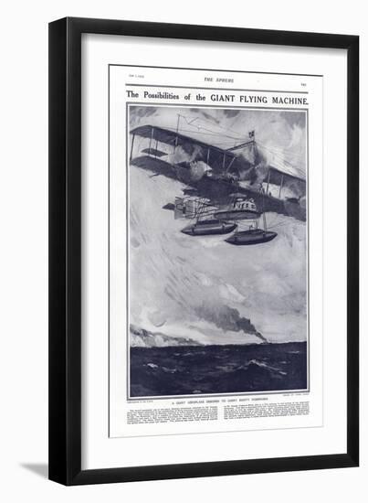 A Giant Aeroplane Designed to Carry Eighty Passengers, 1914-Cyrus Cuneo-Framed Giclee Print