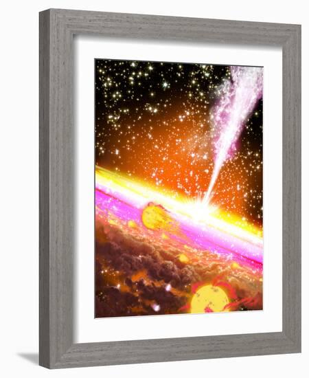 A Giant Black Hole at the Center of a Galaxy-Stocktrek Images-Framed Photographic Print