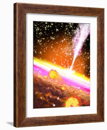 A Giant Black Hole at the Center of a Galaxy-Stocktrek Images-Framed Photographic Print