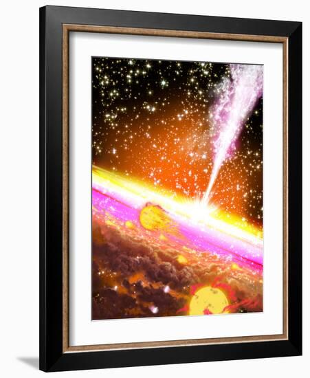 A Giant Black Hole at the Center of a Galaxy-Stocktrek Images-Framed Photographic Print