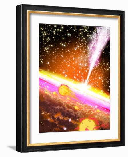 A Giant Black Hole at the Center of a Galaxy-Stocktrek Images-Framed Photographic Print