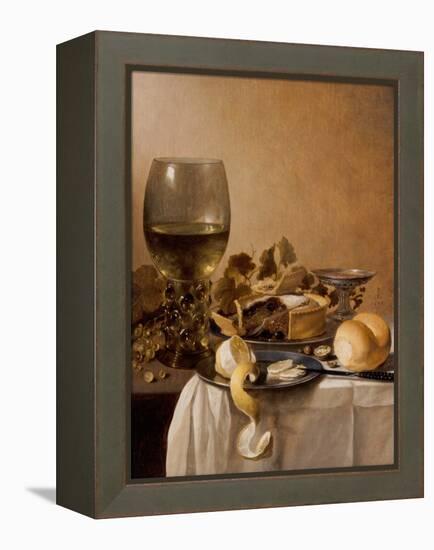 A Giant Roemer, A Silver Tazza, A Pie, 1647 (Panel)-Pieter Claesz-Framed Premier Image Canvas