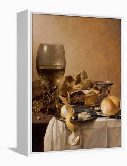 A Giant Roemer, A Silver Tazza, A Pie, 1647 (Panel)-Pieter Claesz-Framed Premier Image Canvas