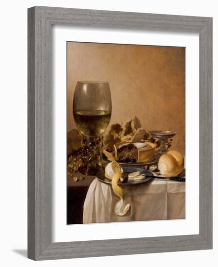 A Giant Roemer, A Silver Tazza, A Pie, 1647 (Panel)-Pieter Claesz-Framed Giclee Print