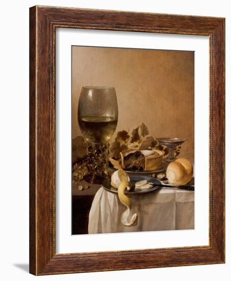 A Giant Roemer, A Silver Tazza, A Pie, 1647 (Panel)-Pieter Claesz-Framed Giclee Print