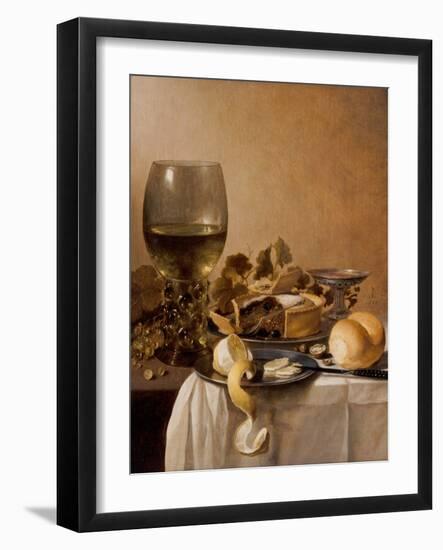 A Giant Roemer, A Silver Tazza, A Pie, 1647 (Panel)-Pieter Claesz-Framed Giclee Print