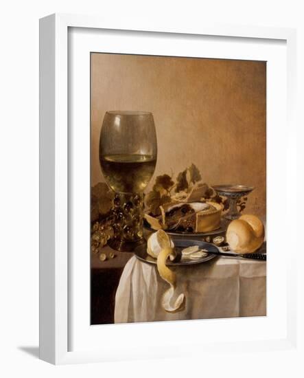 A Giant Roemer, A Silver Tazza, A Pie, 1647 (Panel)-Pieter Claesz-Framed Giclee Print