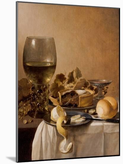 A Giant Roemer, A Silver Tazza, A Pie, 1647 (Panel)-Pieter Claesz-Mounted Giclee Print