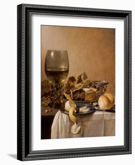 A Giant Roemer, A Silver Tazza, A Pie, 1647 (Panel)-Pieter Claesz-Framed Giclee Print