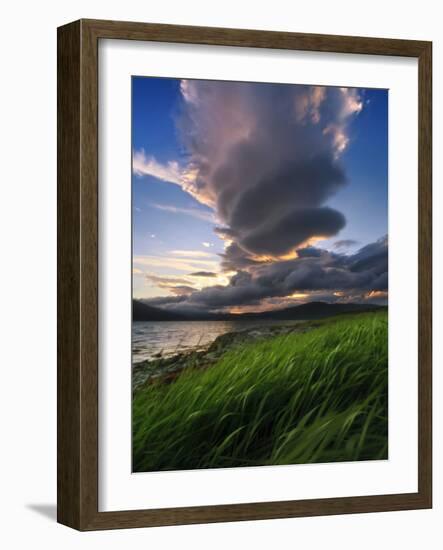 A Giant Stacked Lenticular Cloud over Tjeldsundet, Troms County, Norway-Stocktrek Images-Framed Photographic Print