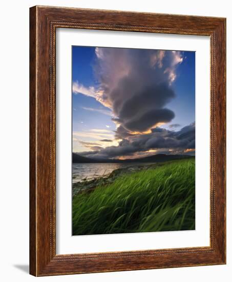 A Giant Stacked Lenticular Cloud over Tjeldsundet, Troms County, Norway-Stocktrek Images-Framed Photographic Print