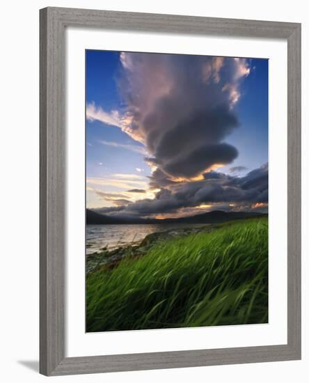 A Giant Stacked Lenticular Cloud over Tjeldsundet, Troms County, Norway-Stocktrek Images-Framed Photographic Print