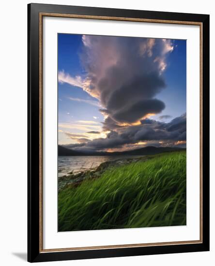 A Giant Stacked Lenticular Cloud over Tjeldsundet, Troms County, Norway-Stocktrek Images-Framed Photographic Print