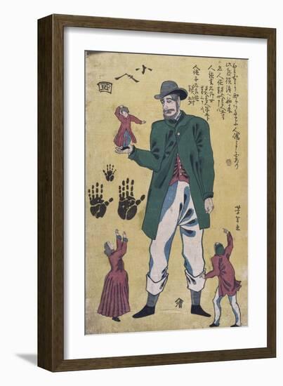 A Giant with Midgets-Utagawa Yoshitora-Framed Giclee Print