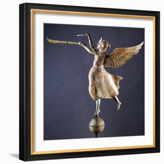 A Gilded and Molded Copper Weathervane of the Angel Gabriel, American, Late 19th Century-null-Framed Giclee Print