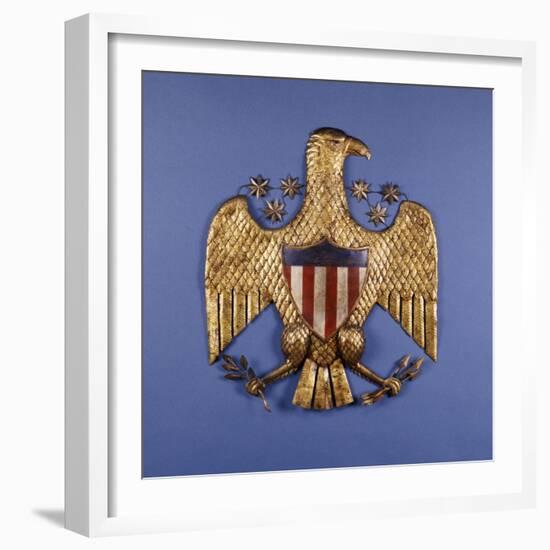 A Gilded Pressed Tin Eagle, American, 20th Century-null-Framed Giclee Print