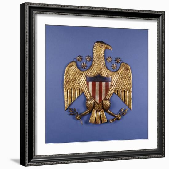 A Gilded Pressed Tin Eagle, American, 20th Century-null-Framed Giclee Print