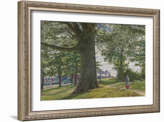 A Girl by a Beech Tree in a Landscape-George Price Boyce-Framed Giclee Print