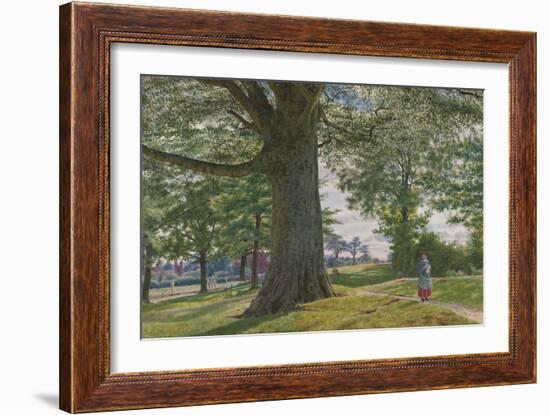 A Girl by a Beech Tree in a Landscape-George Price Boyce-Framed Giclee Print