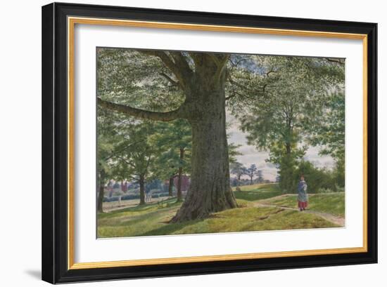 A Girl by a Beech Tree in a Landscape-George Price Boyce-Framed Giclee Print