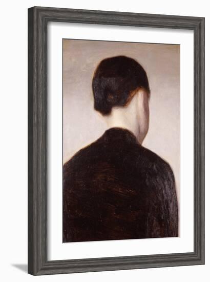 A Girl from Behind, Half Length, circa 1884-Vilhelm Hammershoi-Framed Giclee Print