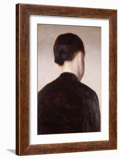 A Girl from Behind, Half Length, circa 1884-Vilhelm Hammershoi-Framed Giclee Print