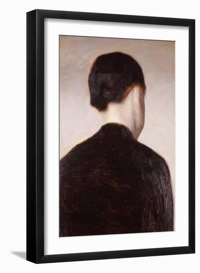 A Girl from Behind, Half Length, circa 1884-Vilhelm Hammershoi-Framed Giclee Print