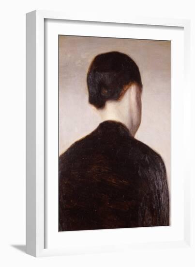 A Girl from Behind, Half Length, circa 1884-Vilhelm Hammershoi-Framed Giclee Print