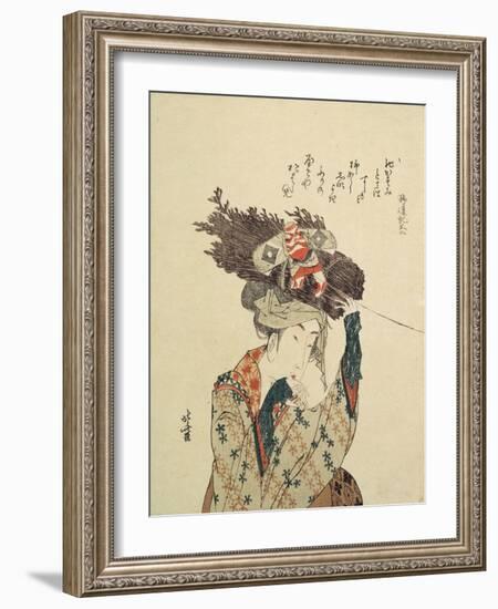 A Girl from Ohara, 1806-1815-Katsushika Hokusai-Framed Giclee Print