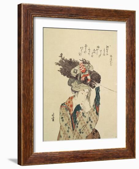 A Girl from Ohara, 1806-1815-Katsushika Hokusai-Framed Giclee Print