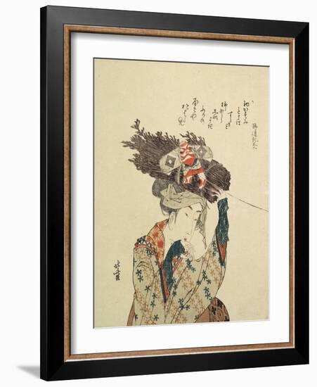 A Girl from Ohara, 1806-1815-Katsushika Hokusai-Framed Giclee Print