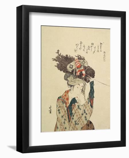 A Girl from Ohara, 1806-1815-Katsushika Hokusai-Framed Giclee Print