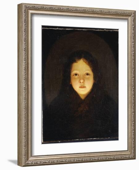 A Girl, Head and Shoulders-Petrus van Schendel-Framed Giclee Print