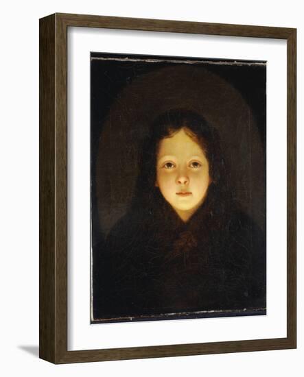 A Girl, Head and Shoulders-Petrus van Schendel-Framed Giclee Print