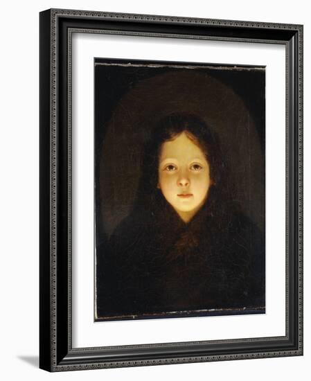 A Girl, Head and Shoulders-Petrus van Schendel-Framed Giclee Print