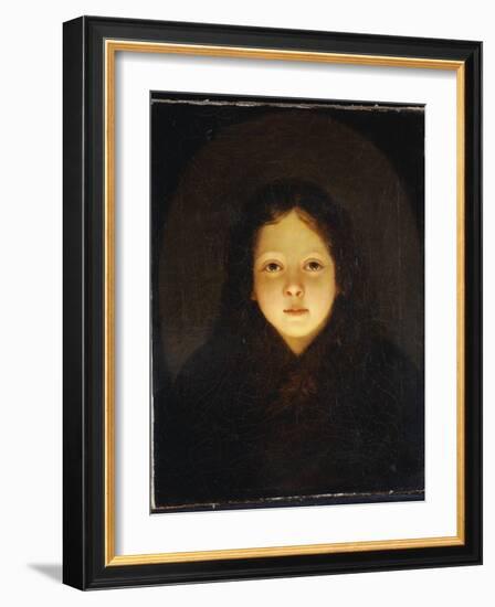 A Girl, Head and Shoulders-Petrus van Schendel-Framed Giclee Print