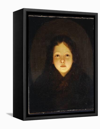 A Girl, Head and Shoulders-Petrus van Schendel-Framed Premier Image Canvas