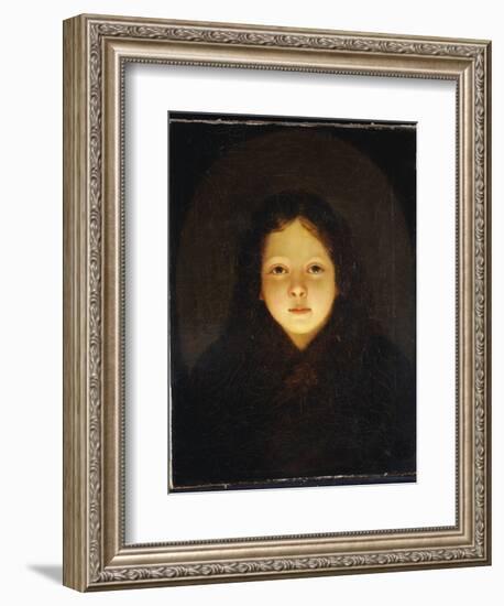 A Girl, Head and Shoulders-Petrus van Schendel-Framed Giclee Print