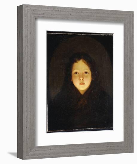 A Girl, Head and Shoulders-Petrus van Schendel-Framed Giclee Print