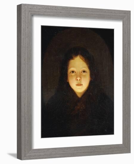 A Girl, Head and Shoulders-Petrus Van Schendel-Framed Giclee Print