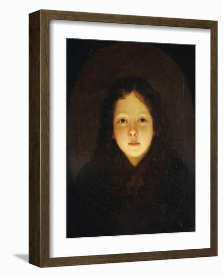 A Girl, Head and Shoulders-Petrus Van Schendel-Framed Giclee Print