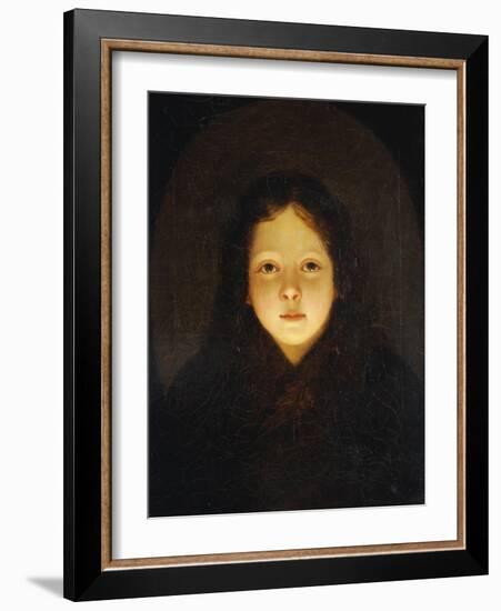 A Girl, Head and Shoulders-Petrus Van Schendel-Framed Giclee Print