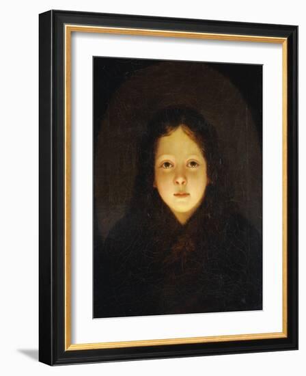 A Girl, Head and Shoulders-Petrus Van Schendel-Framed Giclee Print