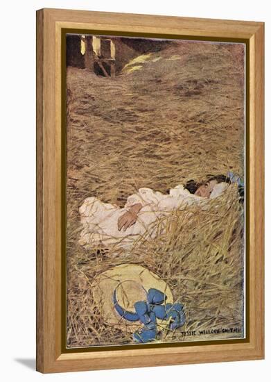 A Girl in a Hayloft, from 'A Child's Garden of Verses' by Robert Louis Stevenson, Published 1885-Jessie Willcox-Smith-Framed Premier Image Canvas