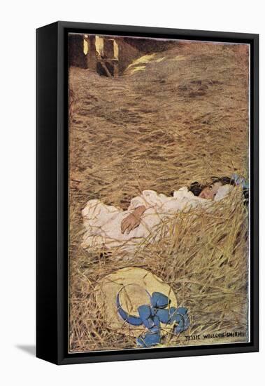 A Girl in a Hayloft, from 'A Child's Garden of Verses' by Robert Louis Stevenson, Published 1885-Jessie Willcox-Smith-Framed Premier Image Canvas