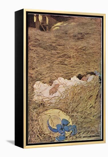 A Girl in a Hayloft, from 'A Child's Garden of Verses' by Robert Louis Stevenson, Published 1885-Jessie Willcox-Smith-Framed Premier Image Canvas