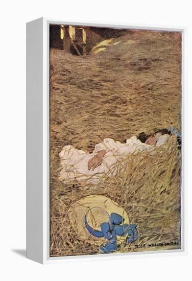 A Girl in a Hayloft, from 'A Child's Garden of Verses' by Robert Louis Stevenson, Published 1885-Jessie Willcox-Smith-Framed Premier Image Canvas