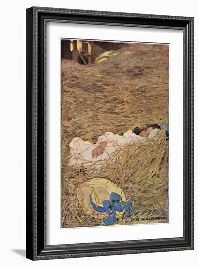 A Girl in a Hayloft, from 'A Child's Garden of Verses' by Robert Louis Stevenson, Published 1885-Jessie Willcox-Smith-Framed Giclee Print