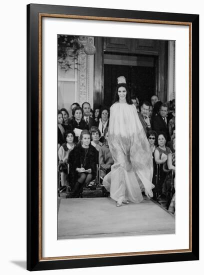 A Girl in a Tulle Dress Modeling at Palazzo Pitti-null-Framed Photographic Print